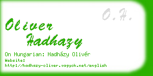 oliver hadhazy business card