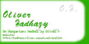 oliver hadhazy business card